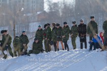 Военно-историческая реконструкция Подвига Матросова на Гребном канале в Нижнем Новгороде