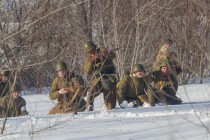 Военно-историческая реконструкция Подвига Матросова на Гребном канале в Нижнем Новгороде