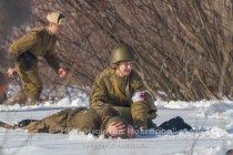 Военно-историческая реконструкция Подвига Матросова на Гребном канале в Нижнем Новгороде