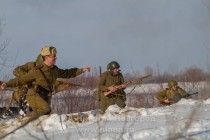 Военно-историческая реконструкция Подвига Матросова на Гребном канале в Нижнем Новгороде