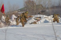 Военно-историческая реконструкция Подвига Матросова на Гребном канале в Нижнем Новгороде