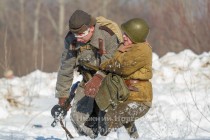 Военно-историческая реконструкция Подвига Матросова на Гребном канале в Нижнем Новгороде