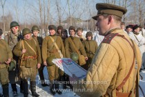 Военно-историческая реконструкция Подвига Матросова на Гребном канале в Нижнем Новгороде