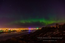Небо над Нижним Новгородом озарило северное сияние (фото Ильи Лебедева)