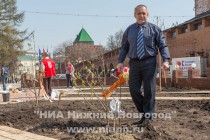 На территории Нижегородского кремля в рамках проекта Сирень Победы сотрудниками ЛУКОЙЛ заложена аллея сирени и каштанов