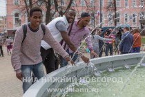 Ввод в эксплуатацию фонтана на площади Минина и Пожарского в Нижнем Новгороде