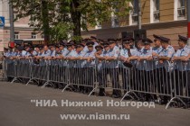 Смотр личного состава Нижегородского гарнизона полиции, привлекаемого к обеспечению охраны общественного порядка в Нижнем Новгороде