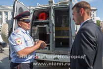 Смотр личного состава Нижегородского гарнизона полиции, привлекаемого к обеспечению охраны общественного порядка в Нижнем Новгороде