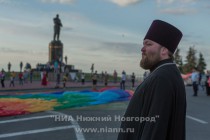 Освящение Нижнего Новгорода с аэростата митрополитом Нижегородским и Арзамасским Георгием