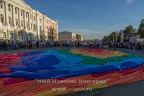 Освящение Нижнего Новгорода с аэростата митрополитом Нижегородским и Арзамасским Георгием