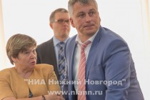 Глава администрации Ленинского района Надежда Рожкова и глава администрации Приокского района Сергей Белов