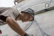 Атлант украсил дом в переулке Гаршина в Нижнем Новгороде, в рамках фестиваля Новый город: Древний