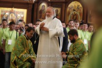 Патриарх Московский и всея Руси Кирилл совершил службу в кафедральном соборе святого Александра Невского в Нижнем Новгороде