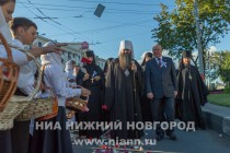 Открытие памятника, посвященного Воздвижению Животворящего Креста, на площади Лядова в Нижнем Новгороде