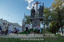 Открытие памятника, посвященного Воздвижению Животворящего Креста, на площади Лядова в Нижнем Новгороде