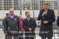 Директор ФОКа Заречье Николай Голышев, генеральный директор ООО ЛУКОЙЛ-Волганефтепродукт Илья Бородин и министр спорта и молодежной политики Нижегородской области Сергей Панов (слева направо)