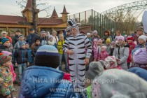 День рождения жирафа Радуги отметили в нижегородском зоопарке Лимпопо
