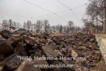 Строительство дороги в объезд провала грунта на ул. Горной в Нижнем Новгороде