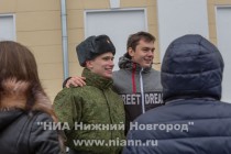 Проводы нижегородских призывников на военную службу в Президентский полк Федеральной службы охраны и Семеновской стрелковый полк Министерства обороны РФ
