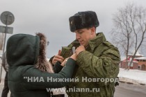 Проводы нижегородских призывников на военную службу в Президентский полк Федеральной службы охраны и Семеновской стрелковый полк Министерства обороны РФ