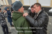 Проводы нижегородских призывников на военную службу в Президентский полк Федеральной службы охраны и Семеновской стрелковый полк Министерства обороны РФ