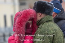 Проводы нижегородских призывников на военную службу в Президентский полк Федеральной службы охраны и Семеновской стрелковый полк Министерства обороны РФ