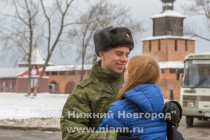 Проводы нижегородских призывников на военную службу в Президентский полк Федеральной службы охраны и Семеновской стрелковый полк Министерства обороны РФ