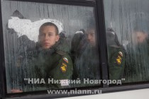 Проводы нижегородских призывников на военную службу в Президентский полк Федеральной службы охраны и Семеновской стрелковый полк Министерства обороны РФ