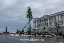 Монтаж главной новогодней елки начался в Нижнем Новгороде