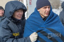 Тактико-специальные учения с аварийно-спасательным отрядом Нижегородской области спасателей в преддверии паводка