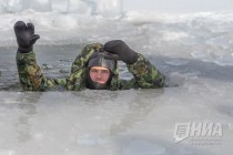 Тактико-специальные учения с аварийно-спасательным отрядом Нижегородской области спасателей в преддверии паводка