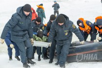 Тактико-специальные учения с аварийно-спасательным отрядом Нижегородской области спасателей в преддверии паводка