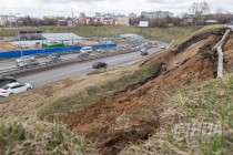 Сход грунта произошел в районе метромоста в Нижнем Новгороде