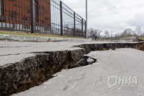 Сход грунта произошел в районе метромоста в Нижнем Новгороде