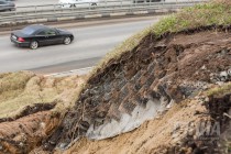 Сход грунта произошел в районе метромоста в Нижнем Новгороде