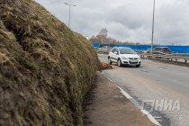 Сход грунта произошел в районе метромоста в Нижнем Новгороде