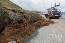 Сход грунта произошел в районе метромоста в Нижнем Новгороде