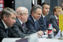 Пресс-брифинг после окончания восьмого заседания совета оргкомитета Россия-2018 при участии FIFA прошедшего в Нижнем Новгороде