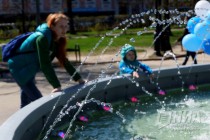 Открытие городского фонтана на пл. Минина и Пожарского