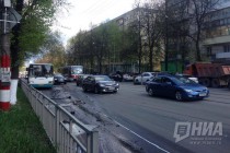 Шесть транспортных средств столкнулись на ул. Белинского в Нижнем Новгороде днем 5 мая