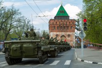 Сводная репетиция военного парада в ознаменование 71-ой годовщины Победы в Великой Отечественной войне состоялась в Нижнем Новгороде