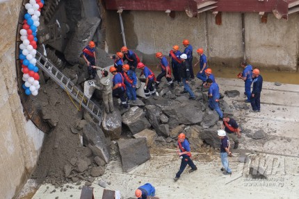 Проходческий щит Татьяна завершил прокладку первого тоннеля нижегородской станции метро Стрелка
