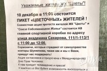 Акция протеста жителей ЖК Цветы и Союза собственников жилья состоялась в Нижнем Новгороде 10 декабря