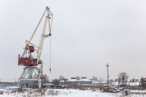Территория речного порта Нижнего Новгорода