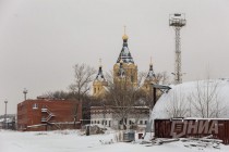 Территория речного порта Нижнего Новгорода