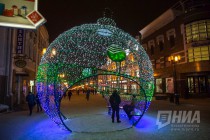Новогоднее оформление центральных улиц и площадей города