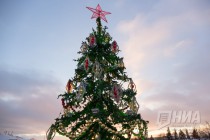 Главную новогоднюю елку установили и нарядили в Нижнем Новгороде