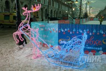 Открытие праздничной площадки Зимовка на Рождественской в Нижнем Новгороде