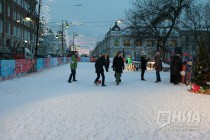 Открытие праздничной площадки Зимовка на Рождественской в Нижнем Новгороде
