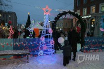 Открытие праздничной площадки Зимовка на Рождественской в Нижнем Новгороде